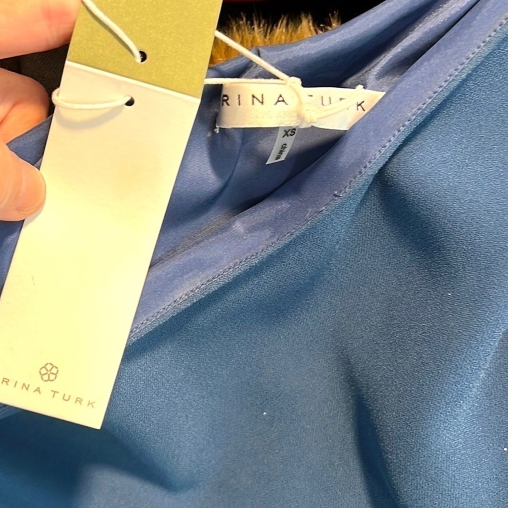 NWT, Trina Turk,Gull Dress,Stunning Asymmetrical Dress Embellished Fringe,Size S - Picture 9 of 13